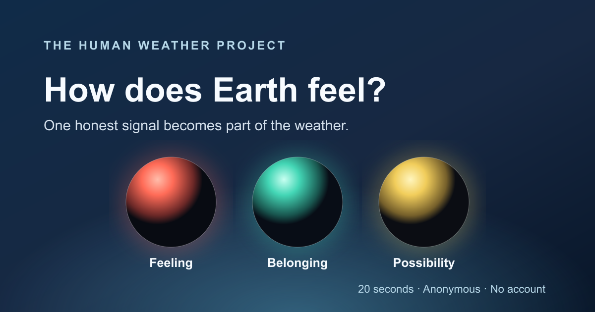 I've been building a site that maps the emotional weather of its community. It's early and I'd love 